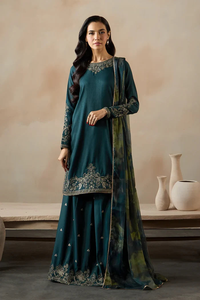 Zarif - ZRF-EMC-28 Three Piece Raw Silk