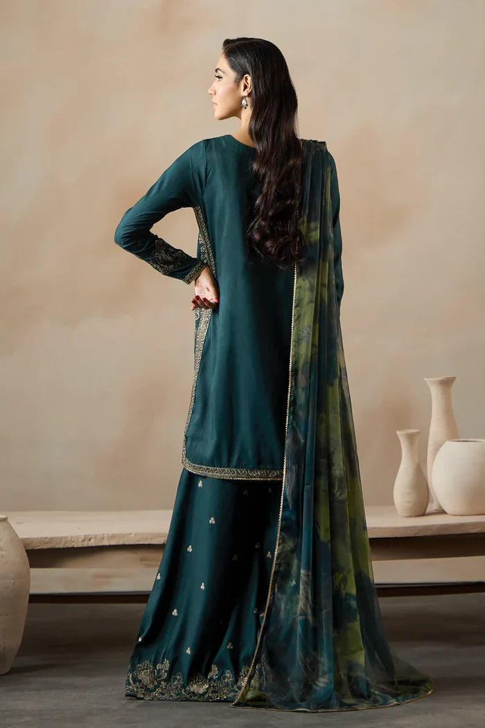 Zarif - ZRF-EMC-28 Three Piece Raw Silk