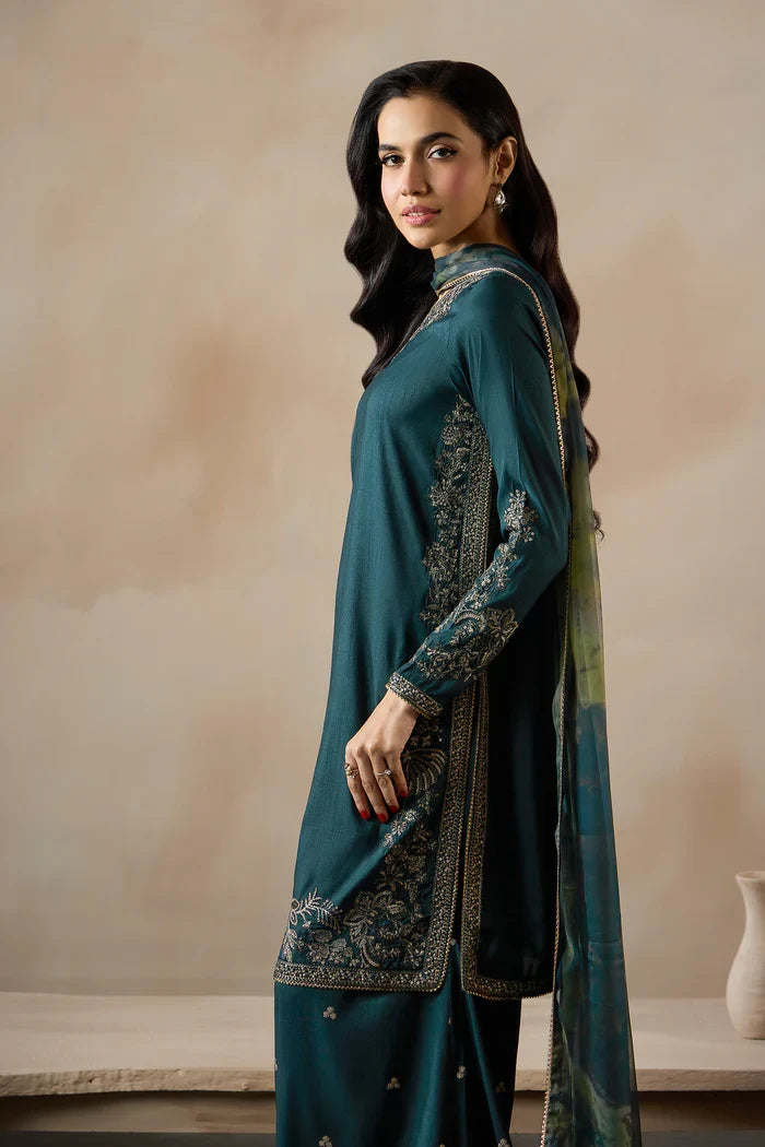 Zarif - ZRF-EMC-28 Three Piece Raw Silk