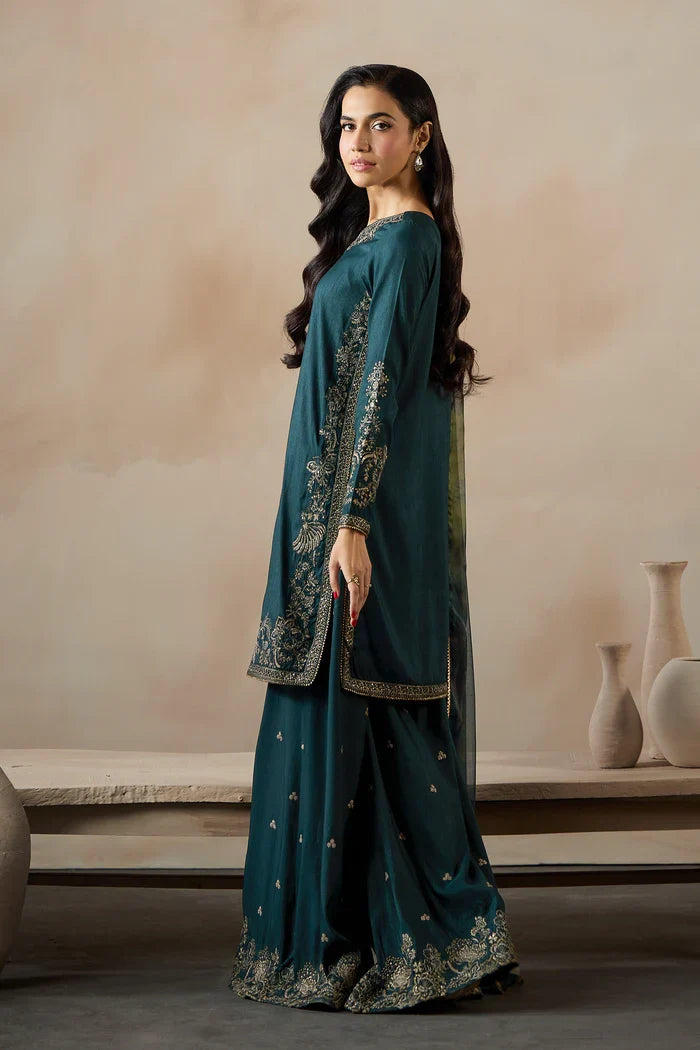 Zarif - ZRF-EMC-28 Three Piece Raw Silk
