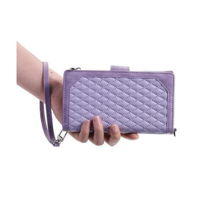 Zipper Wallet Mobile Phone Case for Apple iPhone 13 Mini with Wrist Strap - Black