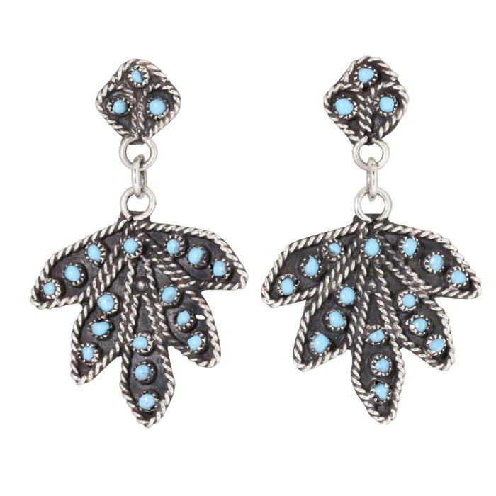 Zuni Floral Snake Eye Earrings