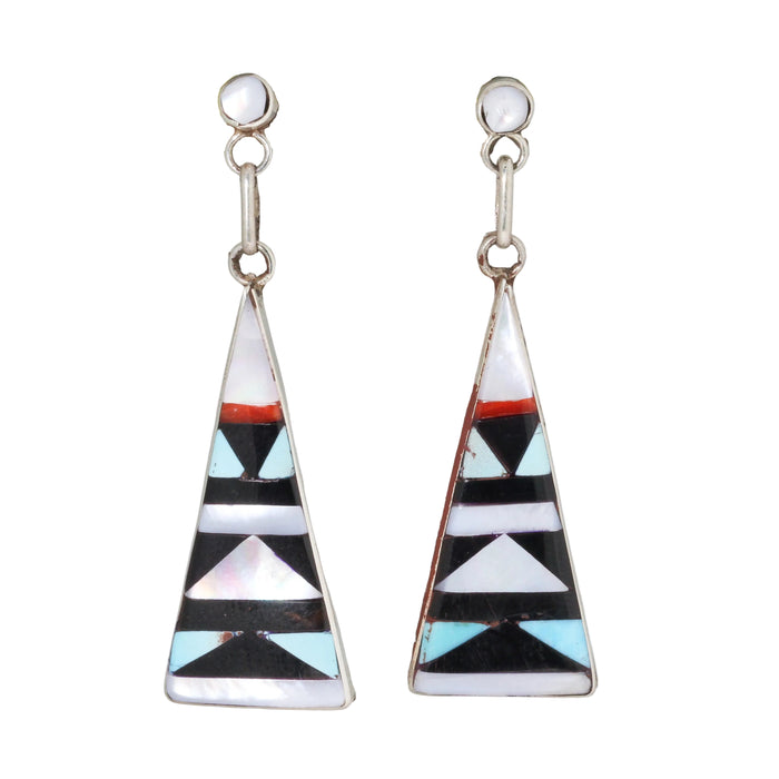 Zuni In-Lay Post Drop Earrings